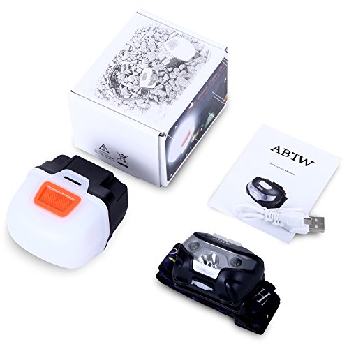 LED Stirnlampe / Kopflampe, Stirnlampe USB wiederaufladbar, 5 Lichtmodi / inklusive USB Kabel / LED Stirnlampen / Kopflampen, LED leichte Stirnlampe, Wiederaufladbare LED Kopflampe, Ideal für Camping / Laufen / Angeln / Gassi gehen / Jagd und Lesen / Campinglampe / Aussenleuchte / ABTW - 7