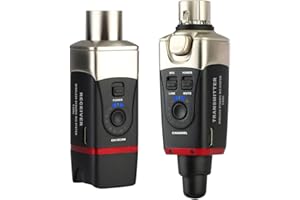 Xvive - U35 DYNAMIC MIC - Sistema wireless digitale per microfono dinamico Trasmettitore e ricevitore XLR wireless a 5,8 GHz, mixer audio, sistema PA, modalità di scansione dei canali
