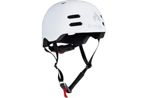 ‎CHILLI PRO SCOOTER Chilli Pro Scooter In-Mold Helm Weiß | Hohe Sicherheit Dank moderner Schutztechnologie | Langlebiger Roller-Helm mit bequemer Polsterung für EIN perfektes Fahrgefühl | Größenverstellbar (L)