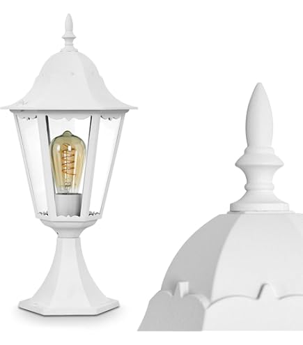 Outdoor Pathway Light Loria, Pathway Light W. Motion Detector Made Of Metal/Glass In White/Clear, Outdoor Light In Antique Look, 107 Cm, Garden Lamp