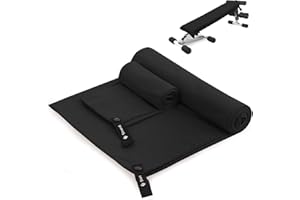 SINAND Asciugamano Microfibra Set di 2 | 180x60cm Asciugamani Bagno & 80x40cm Asciugamani Viso | Assorbente & Asciuga Rapidamente Telo Palestra, Asciugamani Microfibra per Lo Campeggio (Nero)