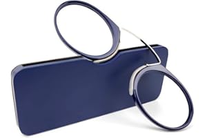 MMOWW Gafas de lectura unisex diseño de nariz de clip gafas de lectura portátiles diseño antideslizante gafas de lectura compactas(azul,+1.5)