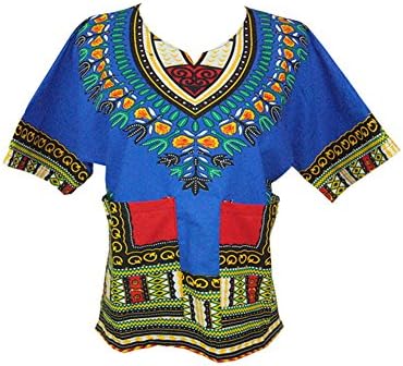 AMUUK Dashiki Shirt for Kids Girl Traditional African Clothing Free Size (Free size, Blue)