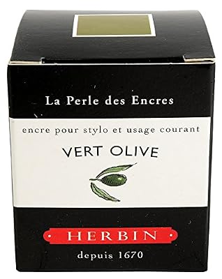 Exacompta Herbin Encre traditionnelle à stylo en flacon "D" 30ml Vert olive