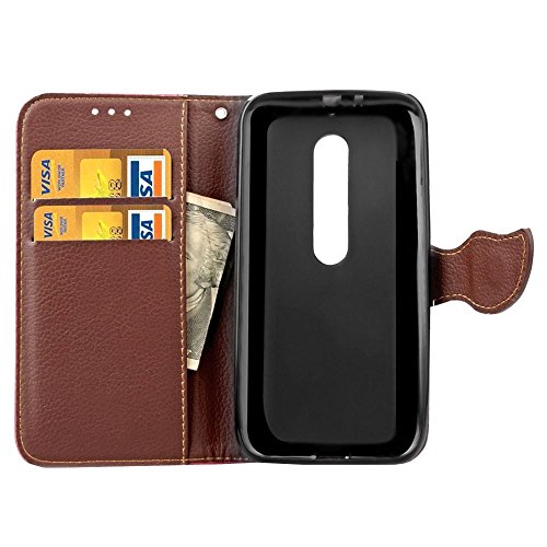 HUANGTAOLI Custodia in pelle Protettiva Portafoglio Flip Case Cover per Motorola Moto G 4G 3 Generazione Smartphone,Display 5 Pollici
