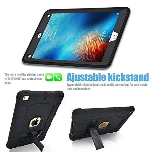 Dailylux Funda para Nuevo iPad 9 7 ulgada 2017 2018 Esquina Parachoques Amplificaci  n de Sonido Protecci  n de Alta Resistencia y Protector Incorporado de Pantalla para Apple iPad 9 7 pulgada 2017 2018-negro