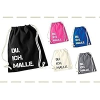 DU. ICH. MALLE. Rucksack Baumwolle Tasche Festival Mallorca Beutel Geschenkidee Geburtstag Urlaub