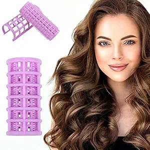 Myynti Plastic Hair Roller No Heat Hair Curlers Salon Hairdressing DIY Curling Tool for Women Self Grip Snap on Rollers for Salon Multicolor (Pack of 10)