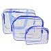 Imported 3-in-1 PVC Transparent Cosmetic Tote Bag Toiletry Organizer Handbags Blue RS.760.00