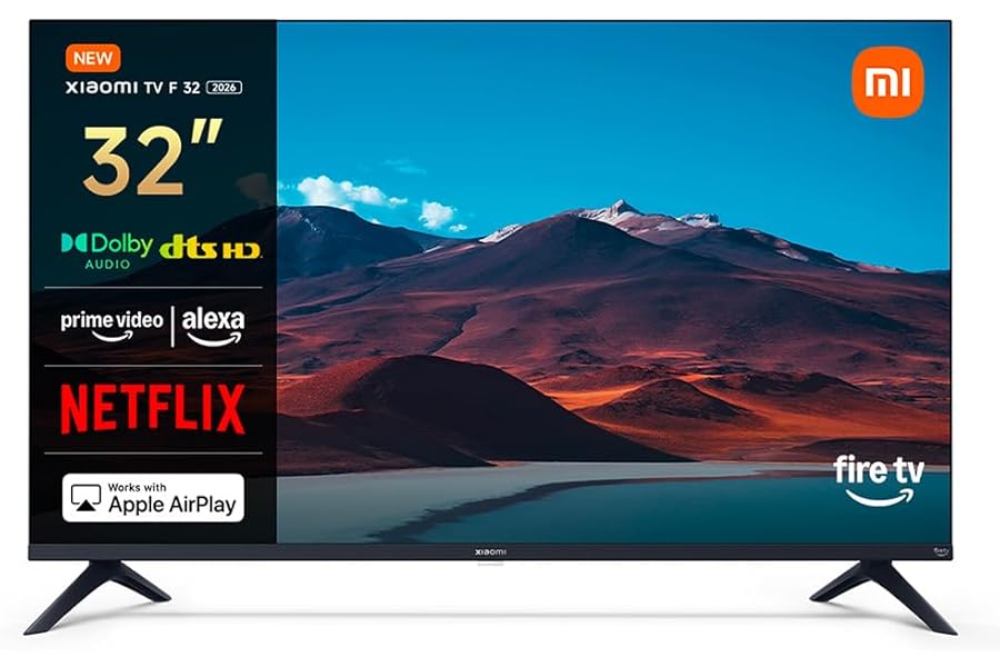 Xiaomi TV F 32, 32 inch (81 cm), HD, Smart TV, Fire TV, Triple Tuner DVB-C/S/S2/T/T2, Dolby Audio, DTS Virtual:X, DTS-HD, Alexa Voice Control, Compatible with Apple AirPlay