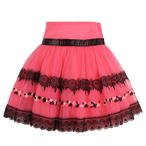 Cutecumber Girls Net Embellished Peach Skirt. 2181B-PEACH - Amazon
