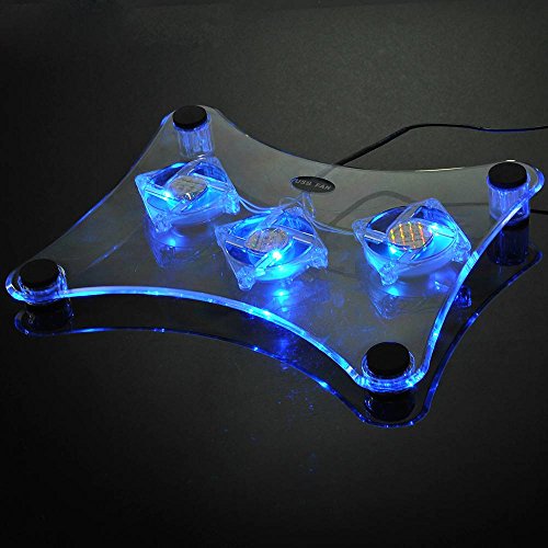 Laptop Kühler Lüfter mit 3 Ventilatoren LED Notebook Cooler USB für 10 – 17 Zoll - 2