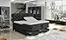 Produktbild XXL MANCHESTER Boxspringbett mit Elektrischer Liegefunktion Designer Boxspring Bett Chesterfield LED WEISS CHESTERFIELD DESIGN Schwarz Stoff Größe 180_x_200_cm