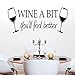 Produktbild ufengke Personifizierte "WINE A BIT" Weinglas Zitate und Sprüche Wandsticker,Wohnzimmer Schlafzimmer Entfernbare Wandtattoos Wandbilder