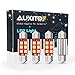 Produktbild AUXITO 4x 36mm LED C5W Kennzeichenbeleuchtung Lampen, Extrem Hell Canbus 6-SMD 3030 Auto Innenbeleuchtung, 6000K KFZ Soffittenlampe, Kofferraumbeleuchtung, Fussraumleuchte (Xenon Weiß)