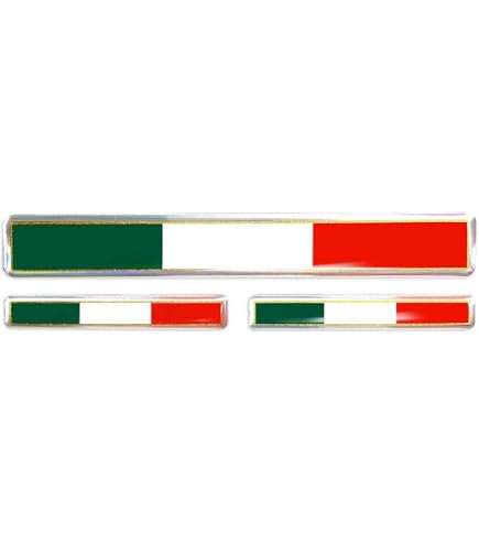 2 Autocollants 3D Drapeau Italie - Vinyle Haute Qualité, Résistant Aux Intempéries, 60x11 Mm