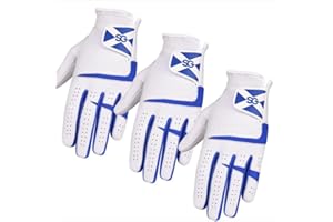 SPORTS GEAR LTD Golf Gloves for man - Made of Cabretta Leather - Suitable for All Weather Conditions, Soft Feel Grip, Breathable & Comfortable, Right & Left Handed Golfer - Budget friendly Pack of 3