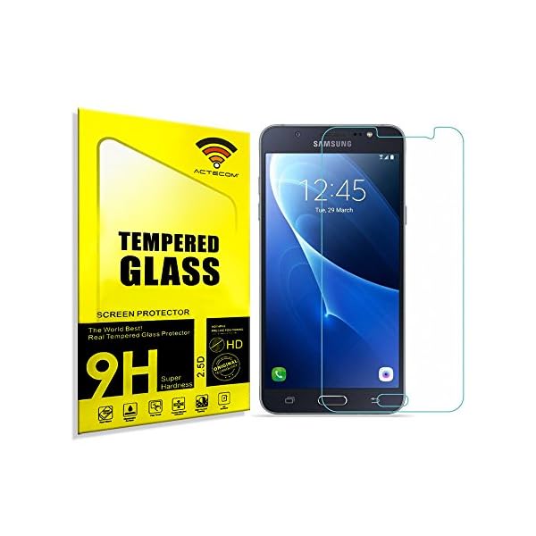 ACTECOM® Protector Pantalla Compatible para Samsung Galaxy J7 J710F 2016 Cristal Vidrio Templado