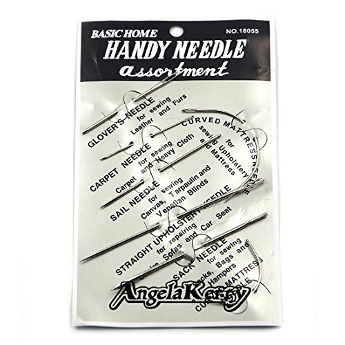 AngelaKerry 13 Stück/Kasten Leder Zubehör Werkzeuge Setzen Carft Grundlegende Set mit 150d 50m/roll Gewachst Faden Handwerk Ahle - 9