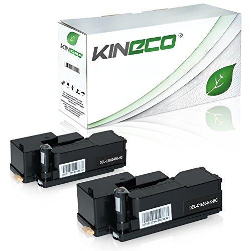 2 Toner kompatibel für Dell C1660W - 59311130 - Schwarz je 1.250 Seiten
