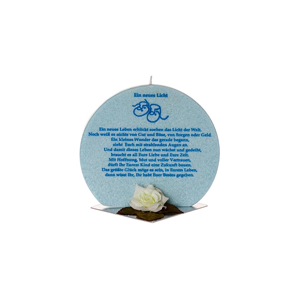 Taufkerze Aus Palml Mit Taufspruch Blau Premiumkerze M 330dd Inkl Gratis Beschriftung Gratis Herzkerze Als Geschenk