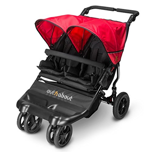 Out n About Little Nipper Double Stroller Poppy Red