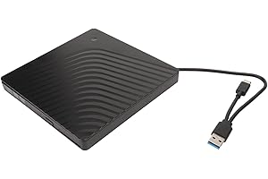 DPOFIRS External DVD Drive, USB 3.0 Protable CD DVD RW Burner for 11 10 8 7 Laptop, Mac Pro Air, Black