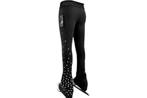 LIUHUO Pantalon de Patinage Artistique Respirant pour Filles avec Ceinture élastique Confortable