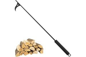 Muross Fire Pit Poker 40-inch Extra Long Heavy Duty Wrought Steel Fire Poker Solid Steel Campfire Poker Black Fire Poker Stick Portable Outdoor Fire Poker for Fireplace Camping Fire Stove Hiki