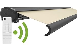 empasa elektrische Vollkassettenmarkise 'Profi' Kassettenmarkise Gelenkarmmarkise Markise Sonnenmarkise Sonnenschutz viele Farben und Größen wählbar, elfenbein