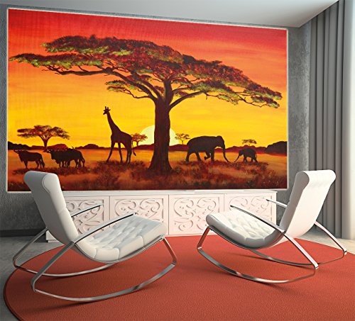 GREAT ART Sonnenuntergang in Afrika Wanddekoration – Wandbild Savanne Motiv XXL Poster (140 x 100 cm) - 5