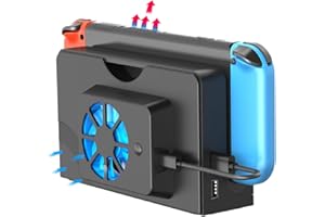 ElecGear Switch OLED Ventola di Raffreddamento, Opzione 3 Velocità Dissipazione del Calore Cover Posteriore di Ricambio compatibile con Nintendo Switch OLED Dock (Nero)