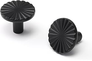 SORWDUERM Lot de 10 Boutons de Porte et Poignées de Tiroir Noirs Plats pour Cuisine Salle de Bain Armoire Commode - en Alliage de Zinc