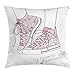Produktbild Cute Throw Pillow Cushion Cover, Shoes with Floral Pattern Teenage Girls Sneakers Flowers and Birds Retro Urban, Decorative Square Accent Pillow Case, 18 X 18 Inches, Dried Rose White