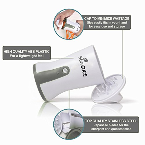SureSlice Spiral Slicer Spiralizer Bundle Complete – Coupes légumes – courgettes Spaghetti nouilles Pasta Maker - 2