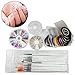 15pcs Nail Brushes, 12 Colors Nail Rhinestones, 30 Rolls 3D Nail Art Tape, A box of Gold / Silver Crystal Studs, A box of white pearls by SUMERSHA