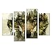 Produktbild 4 Panel Wolf Forest Panel Gemälde Big Öl Gemälde Animal Wall Art Prints auf Leinwand Leinwand-Set Familie Kunst Modern Wanddekoration Wholesale Ölbild Gemälde Foto Druck auf Leinwand gerahmt zur Hand 81,3 x 121,9 cm