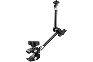 JEBUTU 11"/29cm Magic Arm mit Super Clamp, 360° Flexibel Kamera Tischstativ & klemme, Magic Arm Clamp mit 1/4" Schrauben für Monitor Kamera Webcam LED Licht, Max Belastung 2.5KG