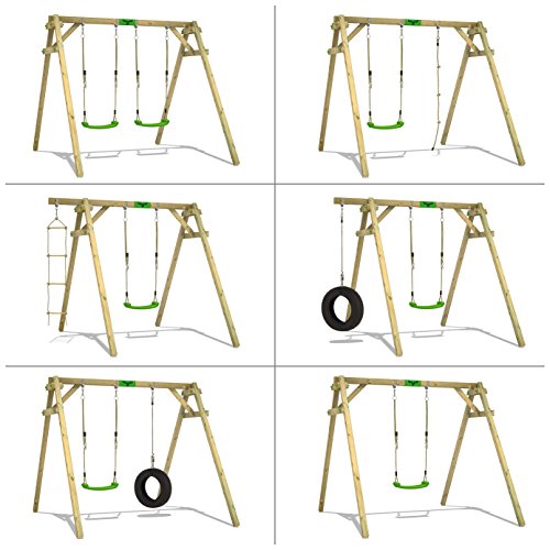 Fatmoose swing scaffold JollyJim Air XXL double swing, wooden swing with 2 seats - Image 4