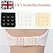 Nestling® Ladies Bra Extension Strap Underwear Strapless 3 Hook, 3 x Bra Extender (White/Black/Apricot)