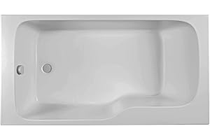 Jacob Delafon - Baignoire Bain-Douche MALICE + Vidage - 160x85 cm version Gauche - Pieds QuickClip - Antibactérien - Fabrication Française - Blanc - E6D146L-00