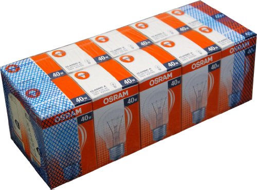 Preisvergleich Produktbild 10 x OSRAM Glühlampe AGL / 40 W / 230 V / E27 / klar