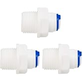 sourcing map Connector for Water Purifier Male BSP 3/8" to 1/4" OD 3pcs | 1/4" OD Straight Tube Quick Connect Water Hose with