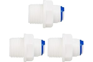 sourcing map Szybkie połączenie do oczyszczania wody, złączka rurowa do podłączenia węża wodnego do systemu odwróconej osmozy RO, prosta, 3/8" BSP Male -1/4" Tube OD