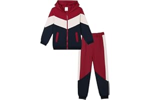 Hotfiary Kids Boys 2 Piece Tracksuit Set Long Sleeve Zip Up Hoodie Jacket Top and Sweatpant Jogging Pants Joggers Trouser Bottoms Toddler Boys Running Walking Hiking Sweatsuit Age 2 3 4 5 6 7 Years