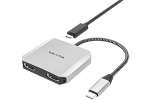 WAVLINK Adaptador USB C a Doble HDMI 4K, portátil, Convertidor Tipo C a HDMI 4K para Macbook Pro/Air, iPad Pro y Plus, Compatible con Windows, Mac OS, Linux