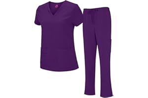 Natural Uniforms Women's Cool Stretch V-Neck Top and Cargo Pant Set