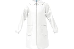 La Primula Verde Grembiule Scuola Elementare Infanzia da Bambina Siggi, Bianco, Zip, Con e Senza Logo, dai 6 ai 15 anni. Consigliato per Materna, Elementari, Medie