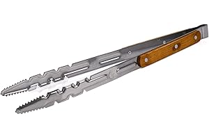 Grillzange Dschinni Tweezer Big XXL - Extra Große Shishazange mit Holzgriff, Spitzer Vorderseite, Ideal für Kohlen & Grillgut, Perfekt für Zuhause und Gastronomie
