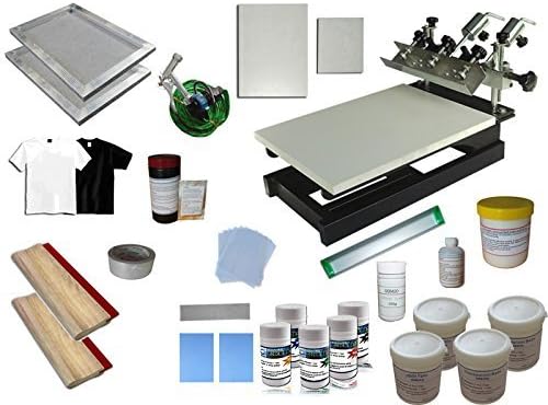 1 Color 1 Station Micro Screen Press 3 Pallets Screen Printing Starter kit by Artdid